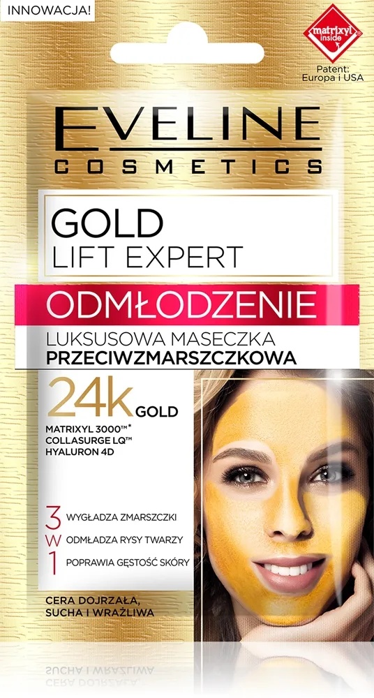 Eveline Cosmetics Gold Lift Expert Föryngrande mask 3-i-1 7 ml
