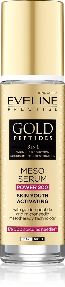 Eveline Cosmetics Gold Peptides 3 in 1 aktivoiva seerumi nuorekkaaseen ilmeeseen 30 ml