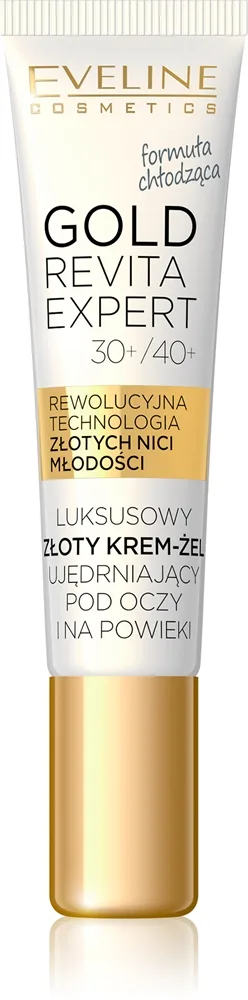 Eveline Cosmetics Gold Revita Expert kiinteyttävä silmänympärysvoide viilentävä vaikutus 15 ml