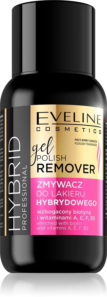 Eveline Cosmetics Hybrid Professional kynsilakanpoistoaine sisältää A- ja E-vitamiineja 150 ml