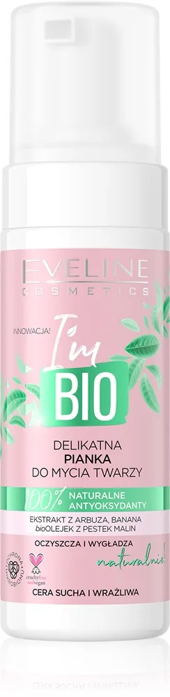 Eveline Cosmetics I'm Bio hellävarainen puhdistusvaahto kuivalle ja herkälle iholle 150 ml