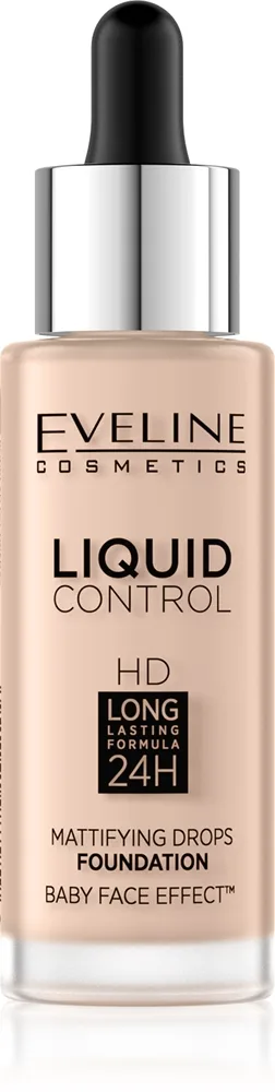 Eveline Cosmetics Liquid Control nestemäinen meikkivoide sisältää pipetin sävy 040 Warm Beige 32 ml