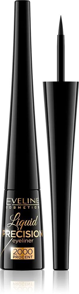 Eveline Cosmetics Liquid Precision 2000 Procent Vattentät eyeliner Skugga Black 4 ml
