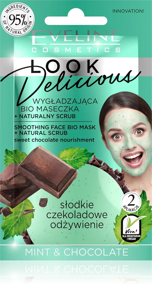 Eveline Cosmetics Look Delicious Mint & Chocolate kosteuttava ja silottava naamio sisältää suklaata 10 ml