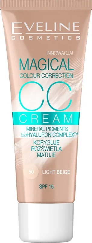 Eveline Cosmetics Magical Colour Correction CC creme SPF 15 Skygge 50 Light Beige 30 ml