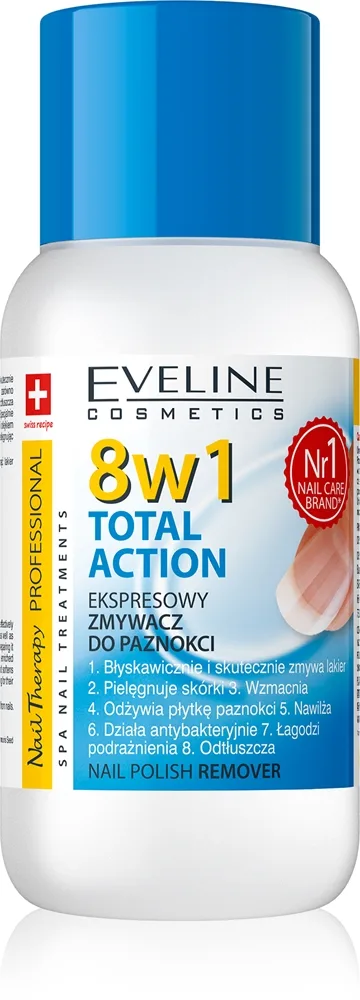 Eveline Cosmetics Nail Therapy Professional kynsilakanpoistoaine ei sisällä asetonia 8in1 150 ml