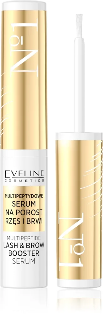 Eveline Cosmetics No. 1 stimuloiva kasvuseerumi ripsille ja kulmakarvoille sisältää peptidejä 4 ml