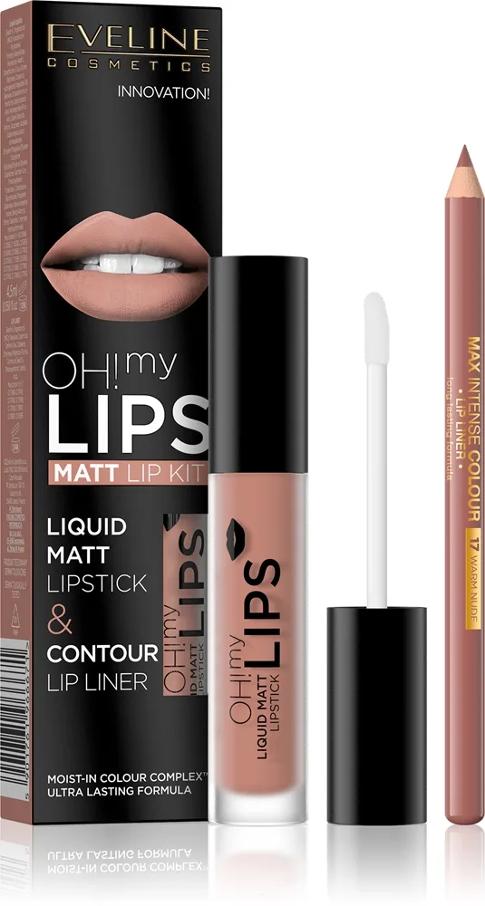 Eveline Cosmetics OH! my LIPS Matt huulimeikkisetti 01 Neutral Nude 2 kpl