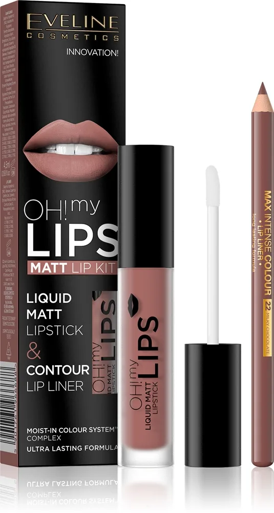 Eveline Cosmetics OH! my LIPS Matt huulimeikkisetti 02 Milky Chocolate 2 kpl