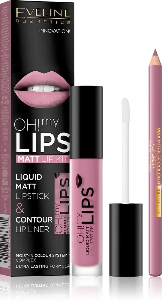 Eveline Cosmetics OH! my LIPS Matt huulimeikkisetti 03 Rose Nude 2 kpl