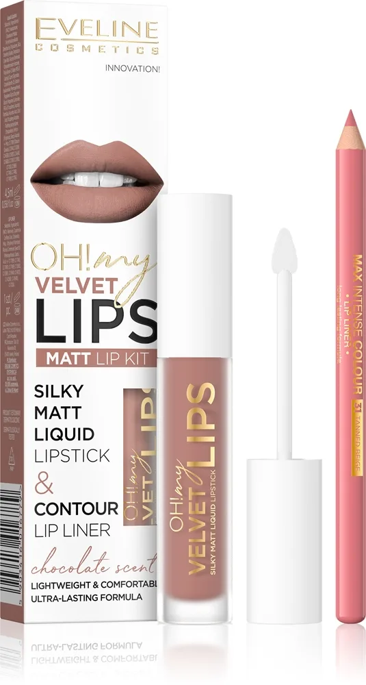 Eveline Cosmetics OH! my LIPS Velvet huulimeikkisetti 14 Choco Truffle 1 kpl