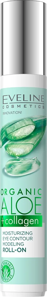 Eveline Cosmetics Organic Aloe+Collagen roll-on silmänympärysiholle kosteuttava vaikutus 15 ml