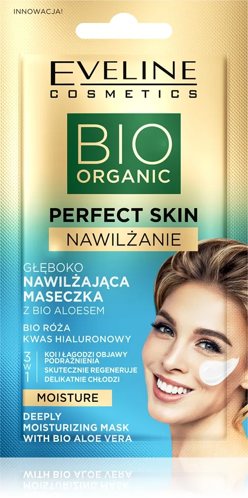 Eveline Cosmetics Perfect Skin Bio Aloe rauhoittava ja kosteuttava naamio sisältää aloe veraa 8 ml