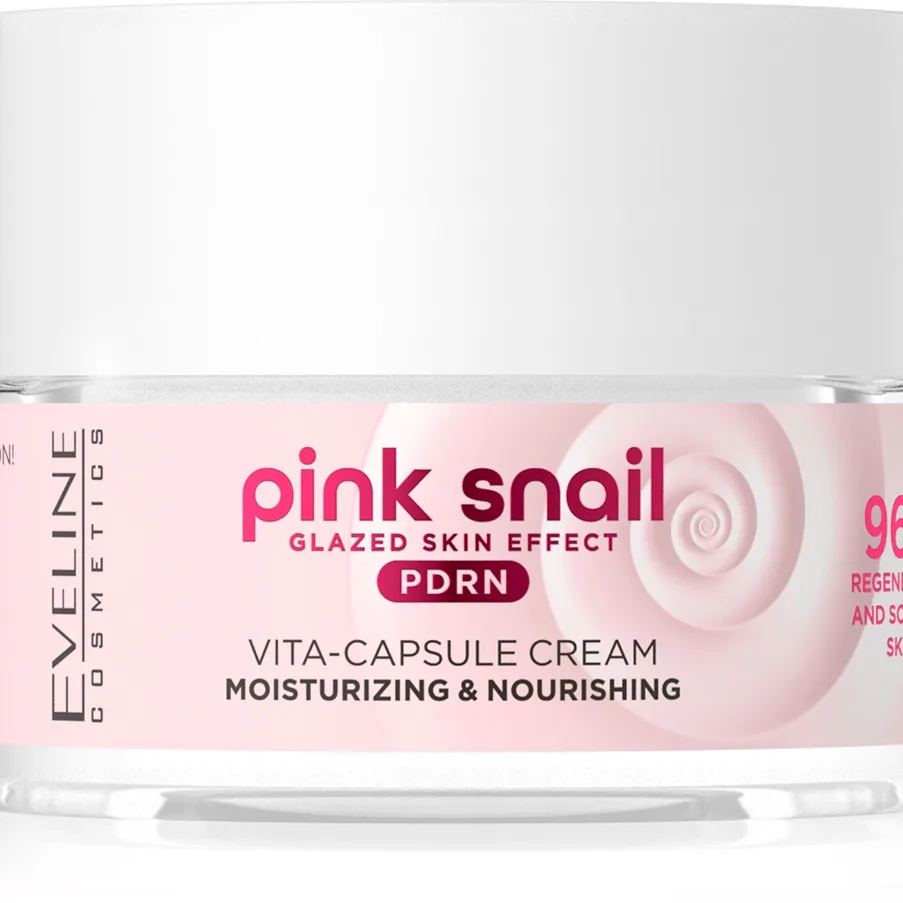 Eveline Cosmetics Pink Snail Glazed Skin Effect ryppyjä ehkäisevä ja kirkastava voide 50 ml