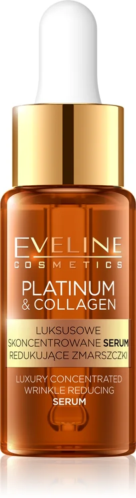 Eveline Cosmetics Platinum & Collagen tiivistetty seerumi ryppyjen ehkäisyyn 18 ml
