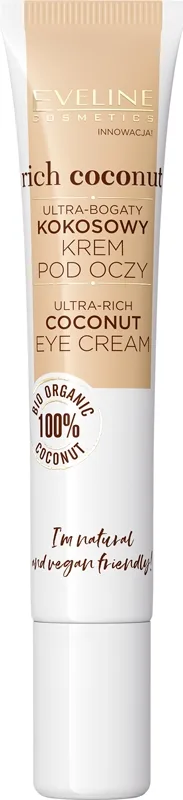 Eveline Cosmetics Rich Coconut elvyttävä silmänympärysvoide sisältää probiootteja 20 ml