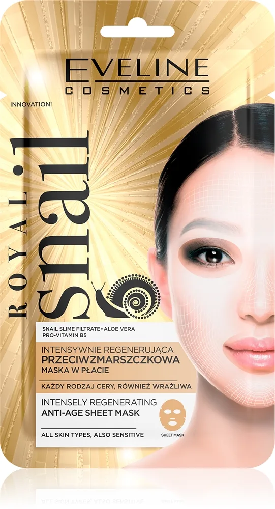 Eveline Cosmetics Royal Snail kosteuttava ja silottava naamio sisältää etanauutetta 1 kpl