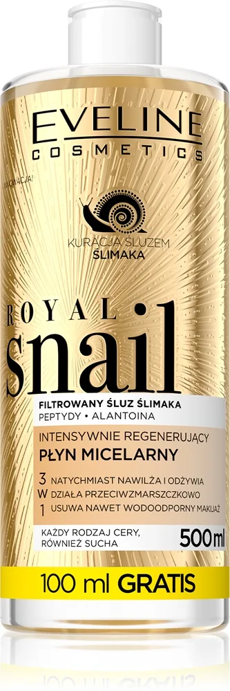 Eveline Cosmetics Royal Snail Micellärt vatten med regenererande effekt 500 ml