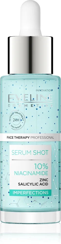 Eveline Cosmetics Serum Shot 10% Niacinamide kasvoseerumi rasvoittuvalle ja ongelmaiholle 30 ml