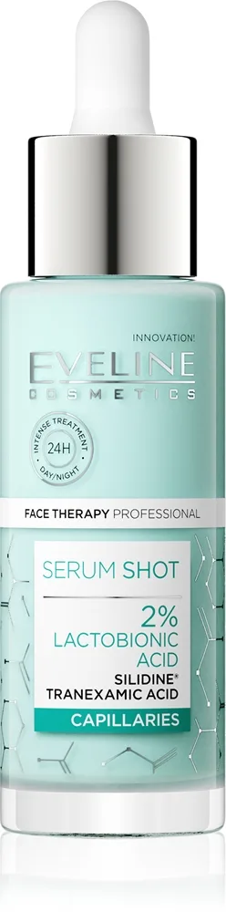 Eveline Cosmetics Serum Shot 2% Lactobionic Acid rauhoittava ja ihon punoitusta lievittävä seerumi 30 ml