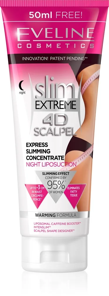 Eveline Cosmetics Slim Extreme 4D Scalpel Superkoncentrerat nattserum med värmande effekt 250 ml