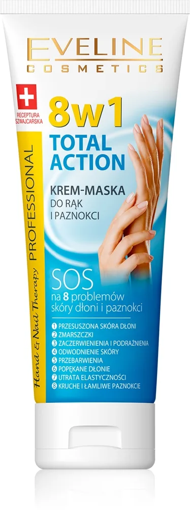 Eveline Cosmetics Total Action Hånd og neglecreme 8-i-1 75 ml