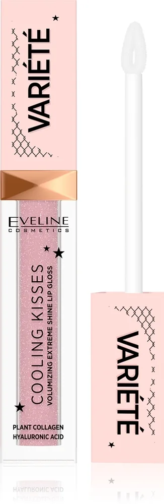Eveline Cosmetics Variété Cooling Kisses kosteuttava huulikiilto viilentävä vaikutus sävy 02 Sugar Nude 6,8 ml
