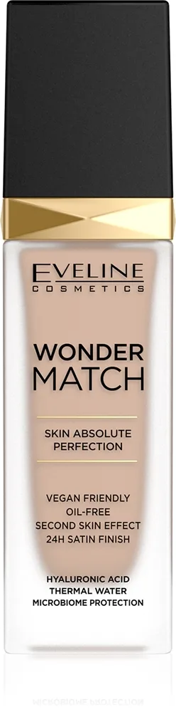 Eveline Cosmetics Wonder Match pitkäkestoinen nestemäinen meikkivoide sisältää hyaluronihappoa sävy 12 Light Natural 30 ml