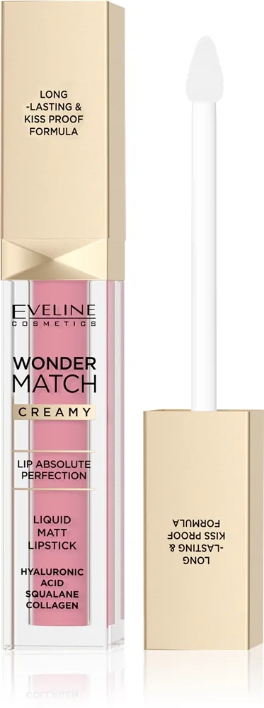 Eveline Cosmetics Wonder Match pitkäkestoinen mattapinnan antava nestemäinen huulipuna sisältää hyaluronihappoa sävy 07 Toffee 6.8 ml