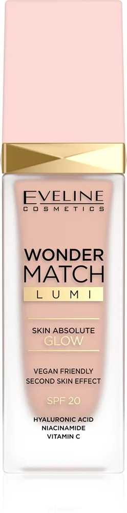 Eveline Cosmetics Wonder Match Lumi Fugtgivende og udglattende foundation SPF 20 Skygge 10 Vanilla Warm 30 ml