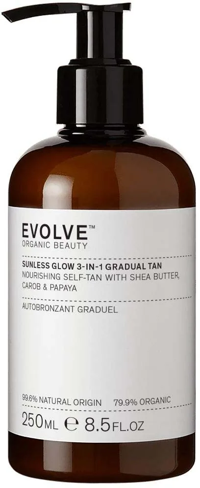 Evolve Organic Beauty Sunless Glow 3-in-1 Gradual Tan - 250 ml.