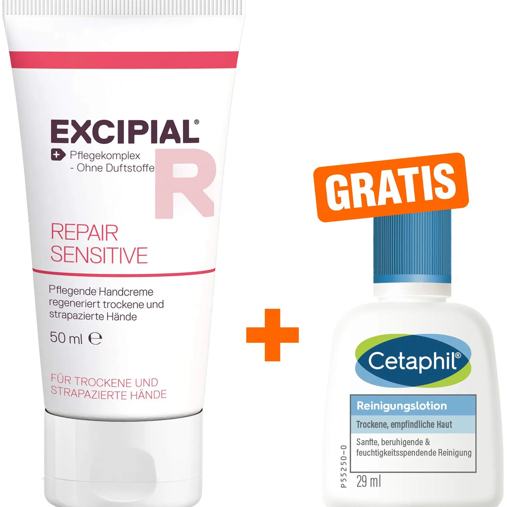 Excipial Repair Sensitive Creme 50 ml + gratis Cetaphil Reinigungslotion 29 ml - Bei empfindlicher Haut