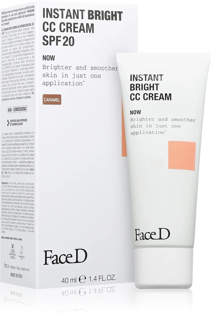 Face D Instant Bright Fugtgivende CC creme SPF 20 Skygge Light 40 ml