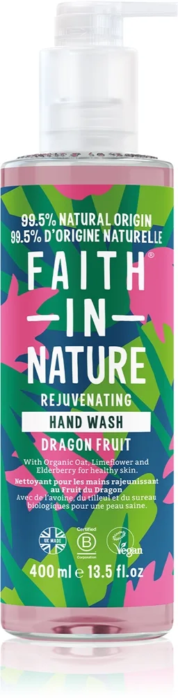 Faith In Nature Dragon Fruit Naturlig flytande handtvål med revitaliserande verkan 400 ml