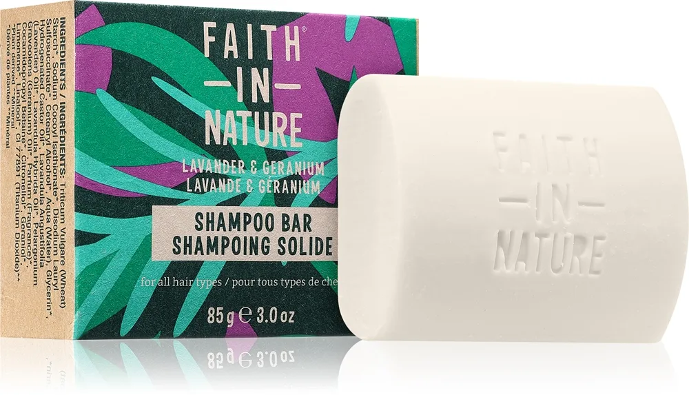 Faith In Nature Lavender & Geranium Organisk schampostång med lavendel 85 g
