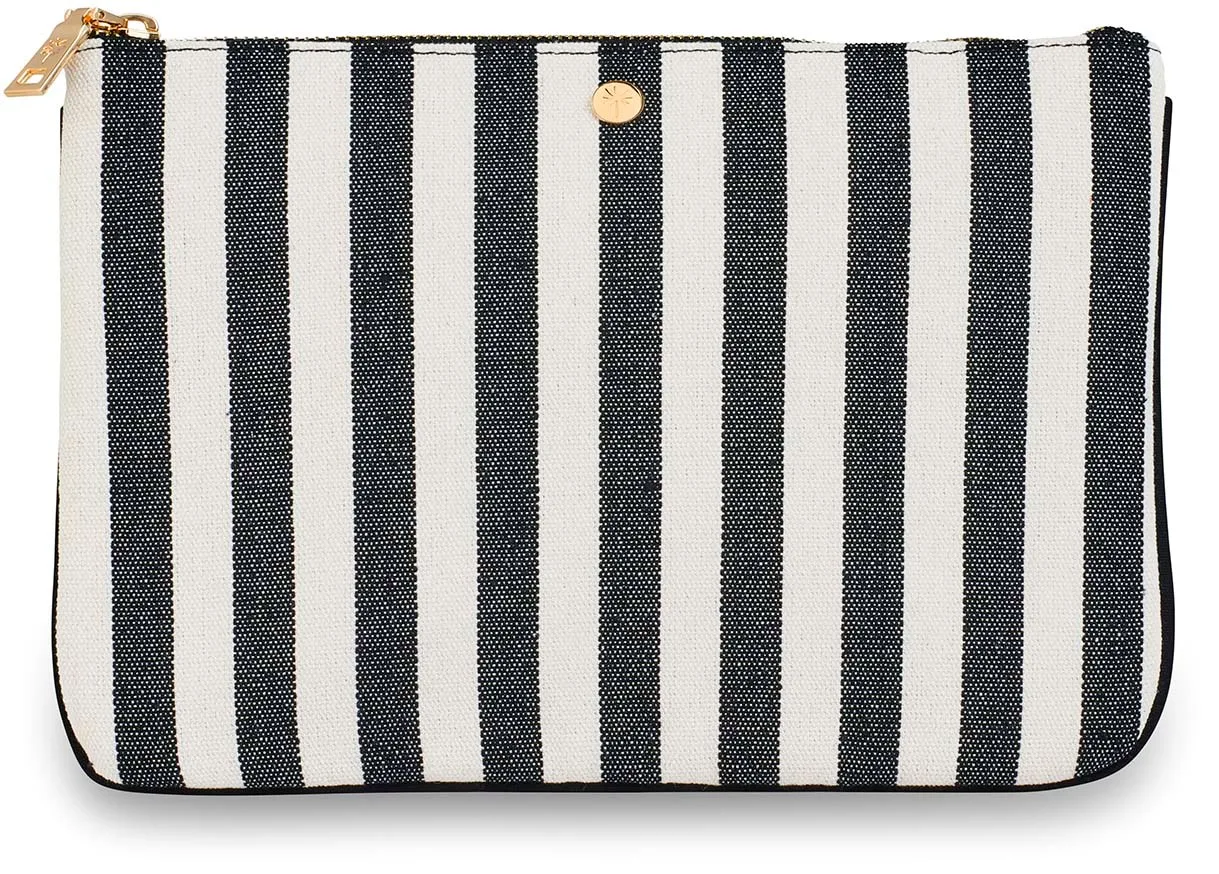 Fan Palm Cotton Stripe Clutch
