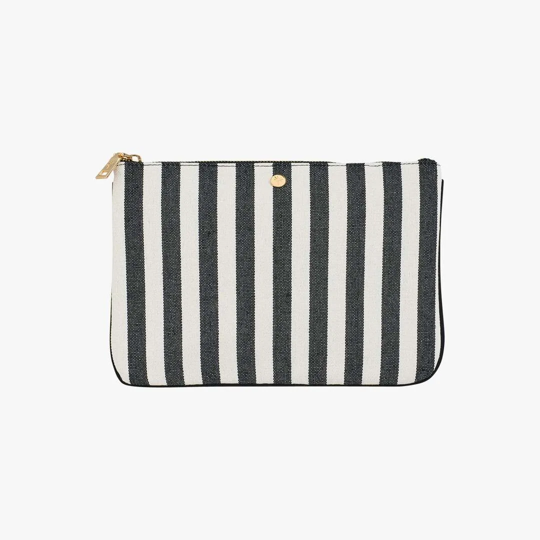 Fan Palm Cotton Stripe Clutch