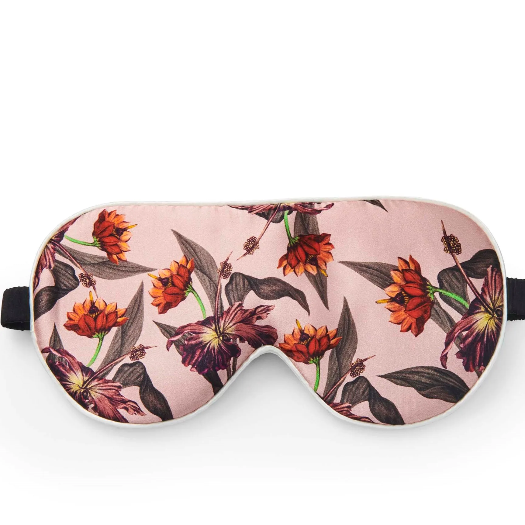 Fan Palm Sleeping Eye Mask 100% Mulberry Silk Rose Hibiscus