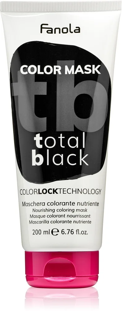 Fanola Color Mask farvemaske til Hår TOTAL BLACK 200 ml
