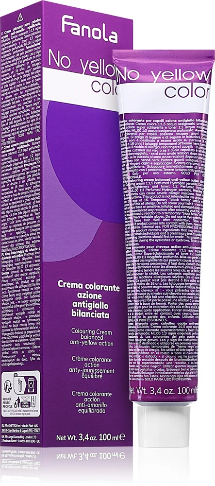 Fanola No Yellow Color hiusväri keltaisia sävyjä neutralisoiva sävy T.VIOLET 100 ml