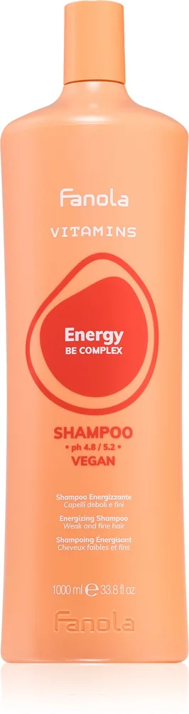 Fanola Vitamins Energizing Shampoo Energigivende shampoo til svækket hår med tendens til at falde ud 1000 ml