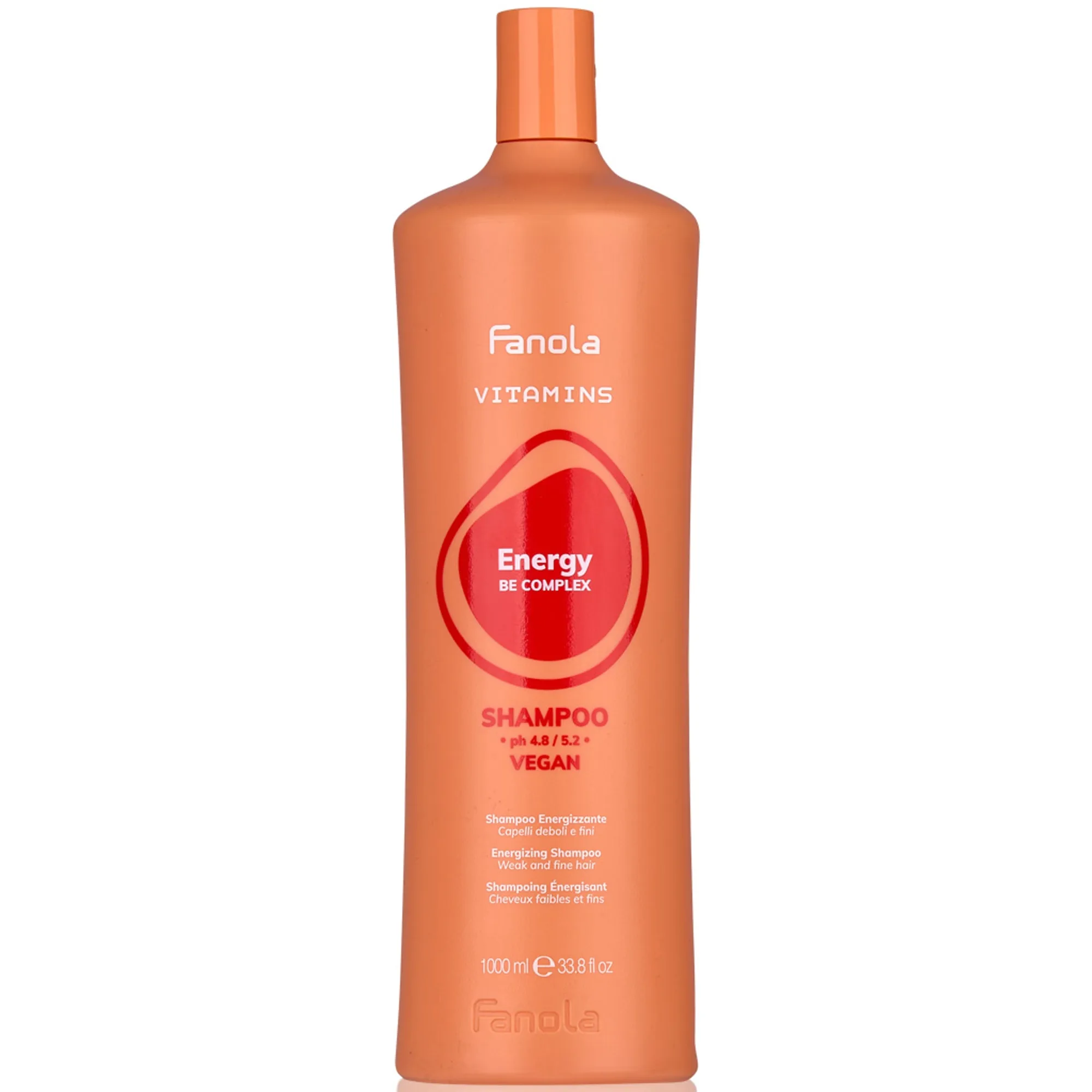 Fanola Vitamins Energizing Shampoo Energigivande schampo för svagt hår med en tendens att falla av 1000 ml