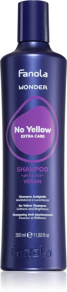 Fanola Wonder No Yellow Extra Care Shampoo Shampoo der neutraliserer kobbertoner 350 ml