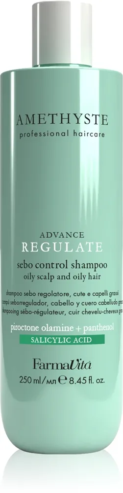 FarmaVita Amethyste Advance Regulate puhdistava shampoo rasvoittuvalle hiuspohjalle 250 ml