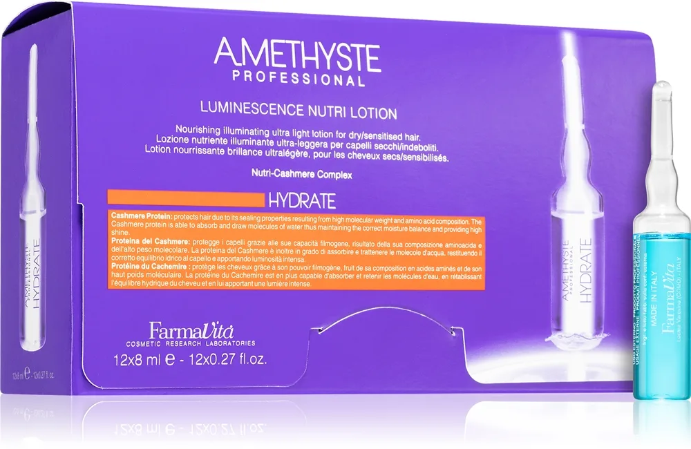 FarmaVita Amethyste Hydrate balsami hennoille ja kuiville hiuksille ampulleissa 12x8 ml