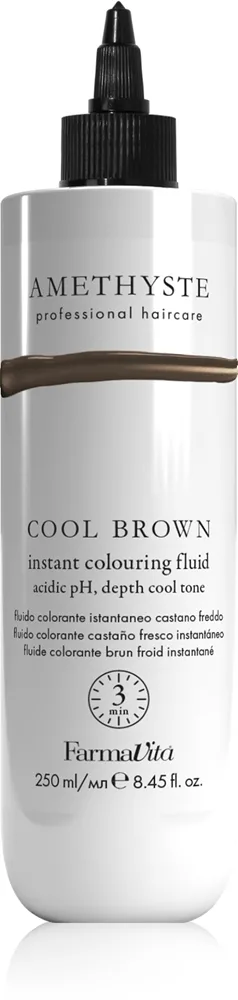 FarmaVita Amethyste Instant Colouring Fluid värinaamio pro studené odstíny hnědé sävy Cool Brown 250 ml