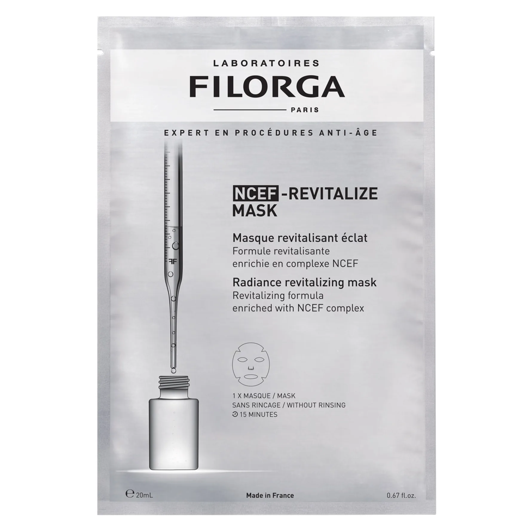 FILORGA NCEF -REVITALIZE SHEET MASK elävöittävä naamio ihon kirkastamiseen 20 ml