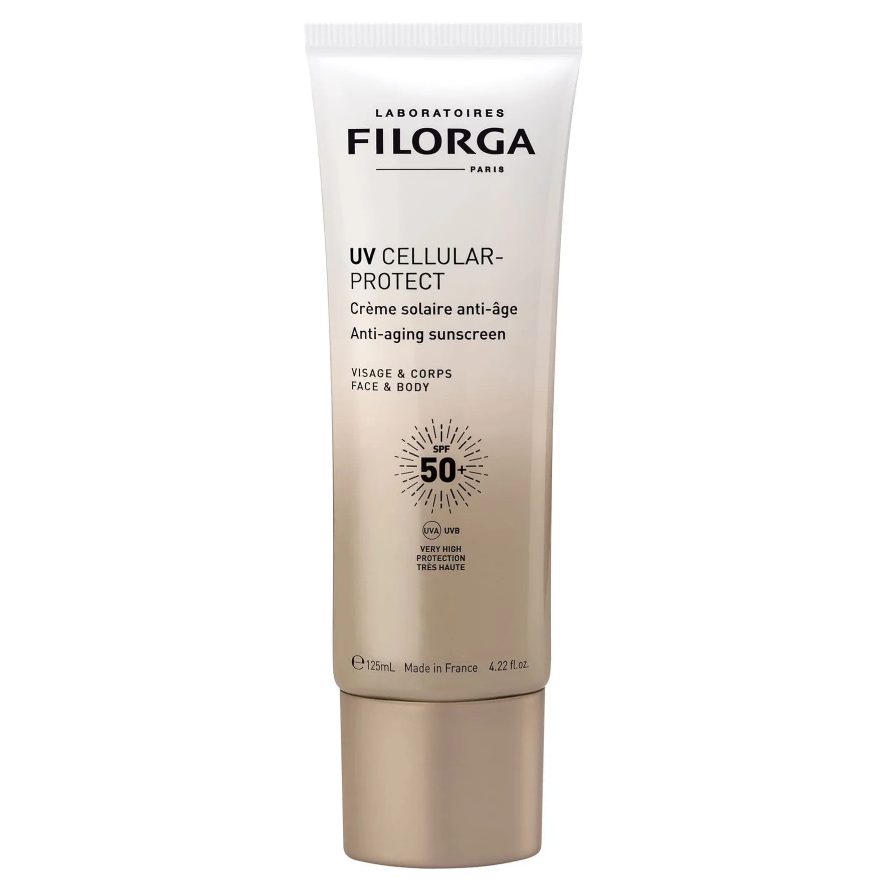 FILORGA UV CELLULAR-PROTECT FACE & BODY Solkräm för ansikte och kropp SPF 50+ 125 ml