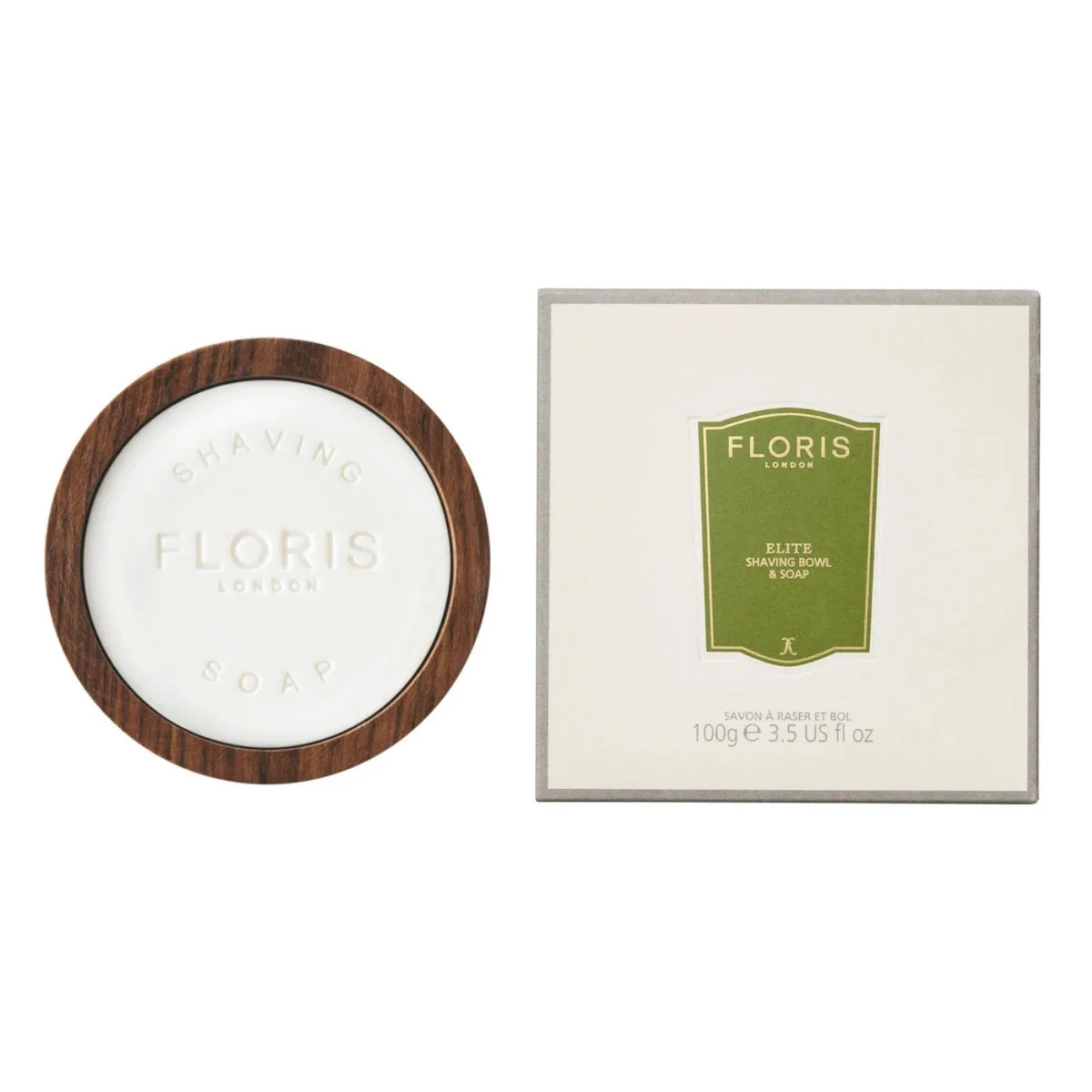 Floris London Elite, Barbersæbe i træskål, 100 gr.