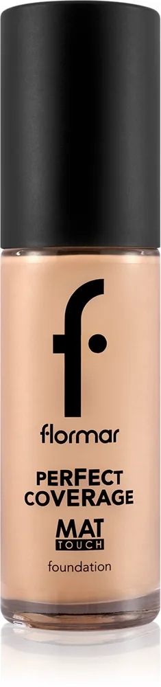 flormar Perfect Coverage Mat Touch Foundation Mattifierande foundation För blandhud till fet hud Skugga 308 Fair Ivory 30 ml